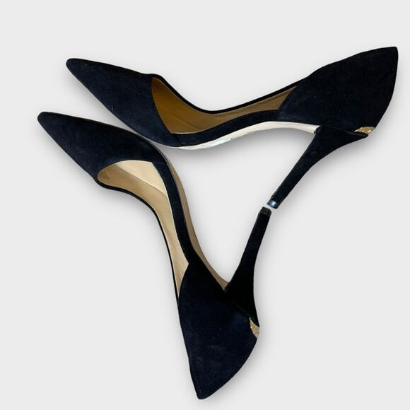 Michael Kors Black Pointy Suede Heel Pumps Size 6.5 - Picture 6 of 8
